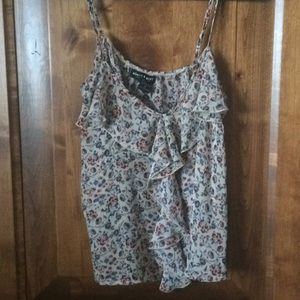 Sheer ruffle tank